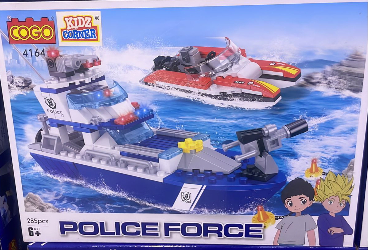 COGO Police Force Boat Building Set