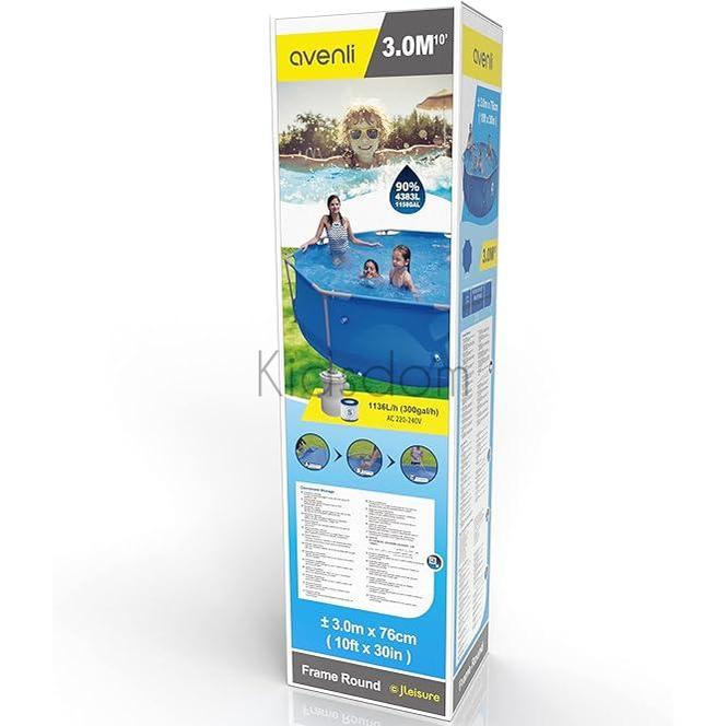 Avenli 3.0M x 76CM Round Frame Pool Set