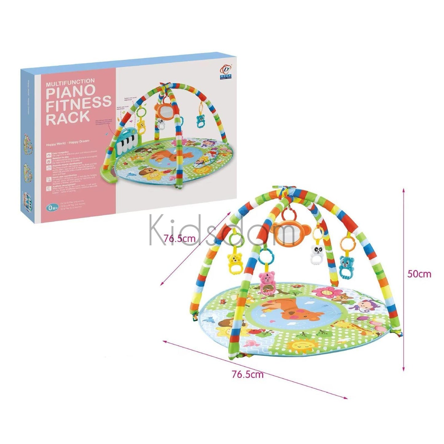 Baby Piano Fitness Rack – Colorful Activity Gym with Hanging Toys