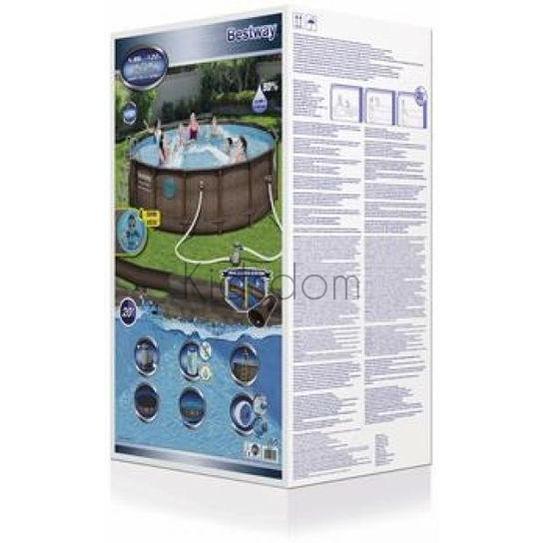 Bestway Power Steel™ 4.88 m (16 ft) diameter x 1.22 m (48 in) height II – Rattan Above Ground Pool Set