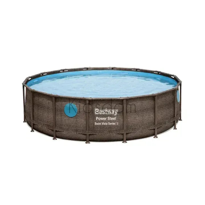 Bestway Power Steel™ 4.88 m (16 ft) diameter x 1.22 m (48 in) height II – Rattan Above Ground Pool Set