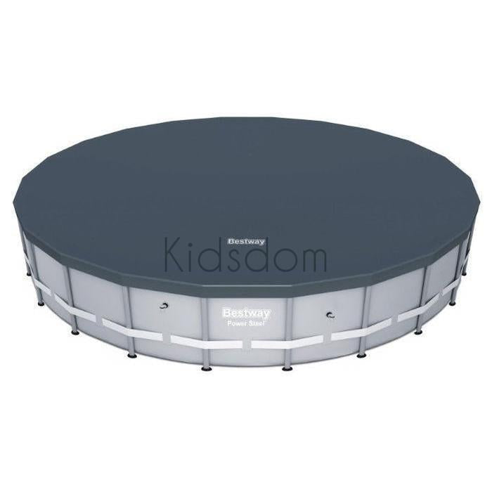 Bestway Power Steel™ Silver Round Set Pool – 6.71m x 1.32m | Above Ground Family Pool