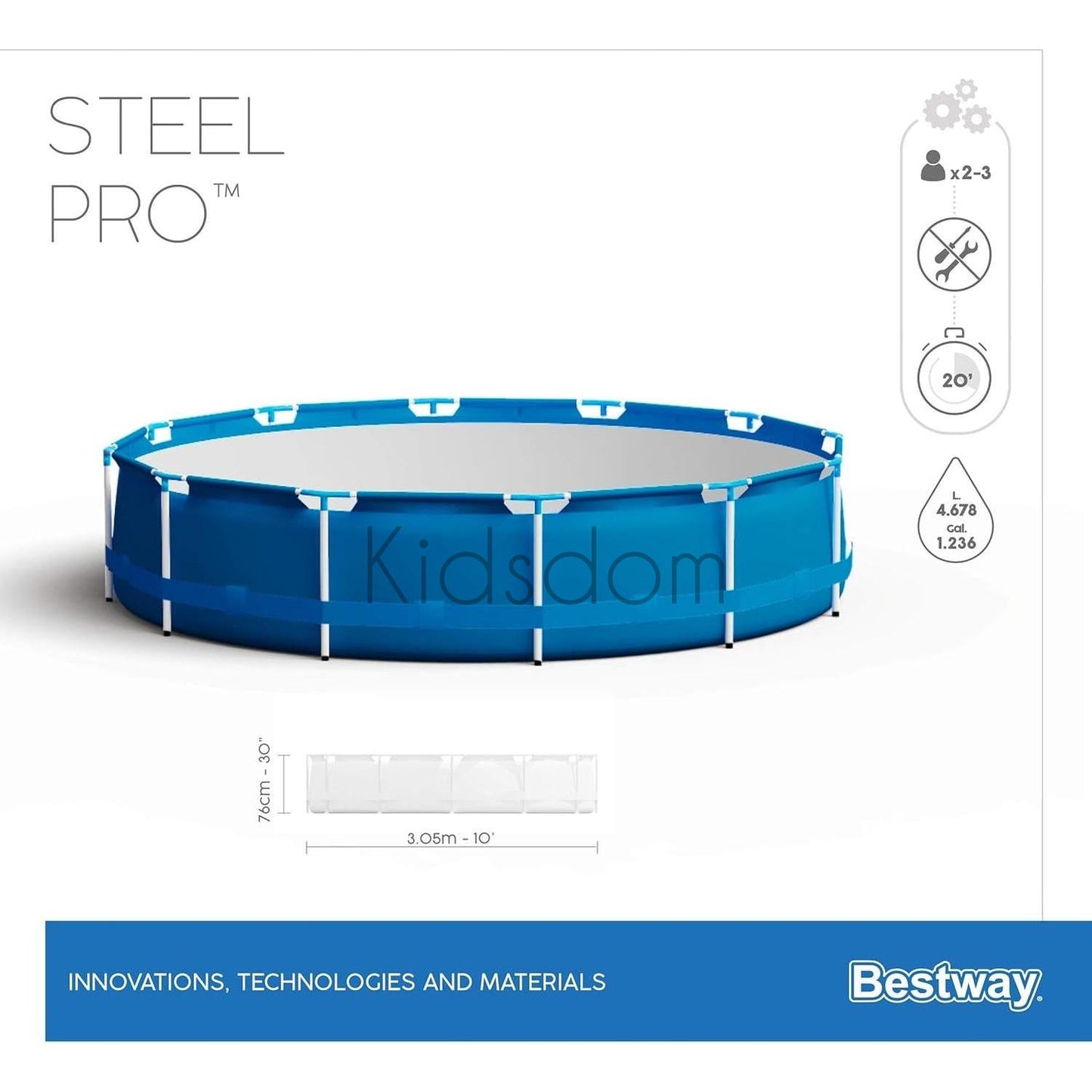 Bestway Steel Pro Round Pool – 3.05m x 76cm