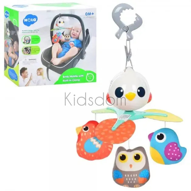 Birds Mobile with Clamp – Hanging Baby Toy for Car Seats & Strollers