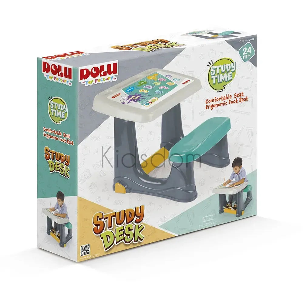 Dolu Study Desk – Kids Desk with Seat & Footrest for Ages 2+