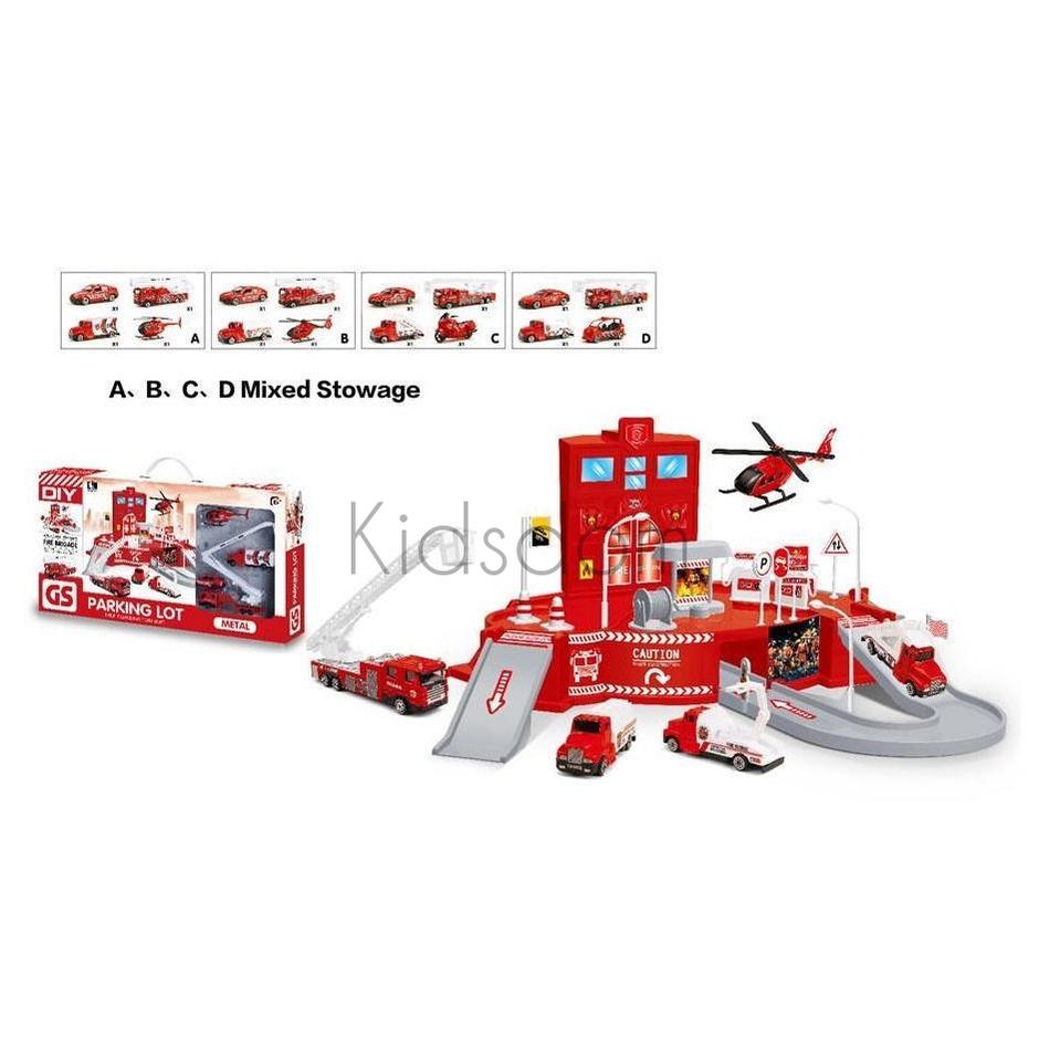 Fire Rescue Parking Lot Playset