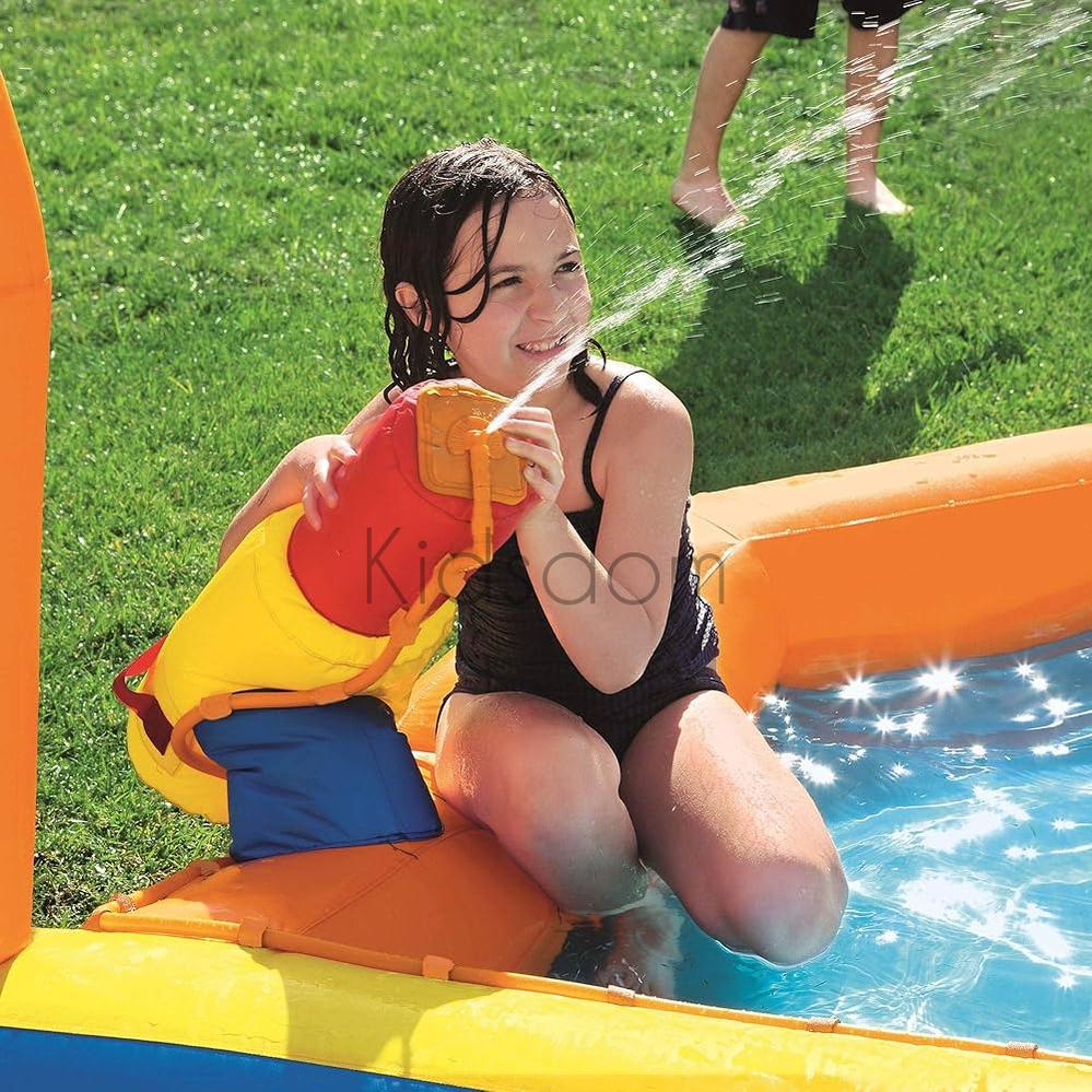 H2OGO! Tsunami Waves Summit Mega Water Park – Double Slide with Pool, Climbing Wall & Splash Area