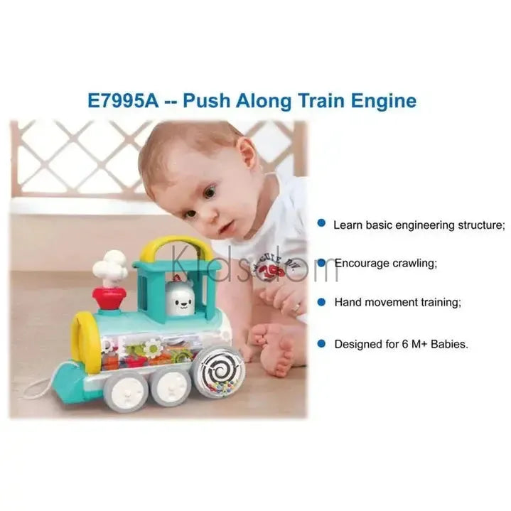 Push-Along Train Engine – Interactive Rolling Toy for Babies