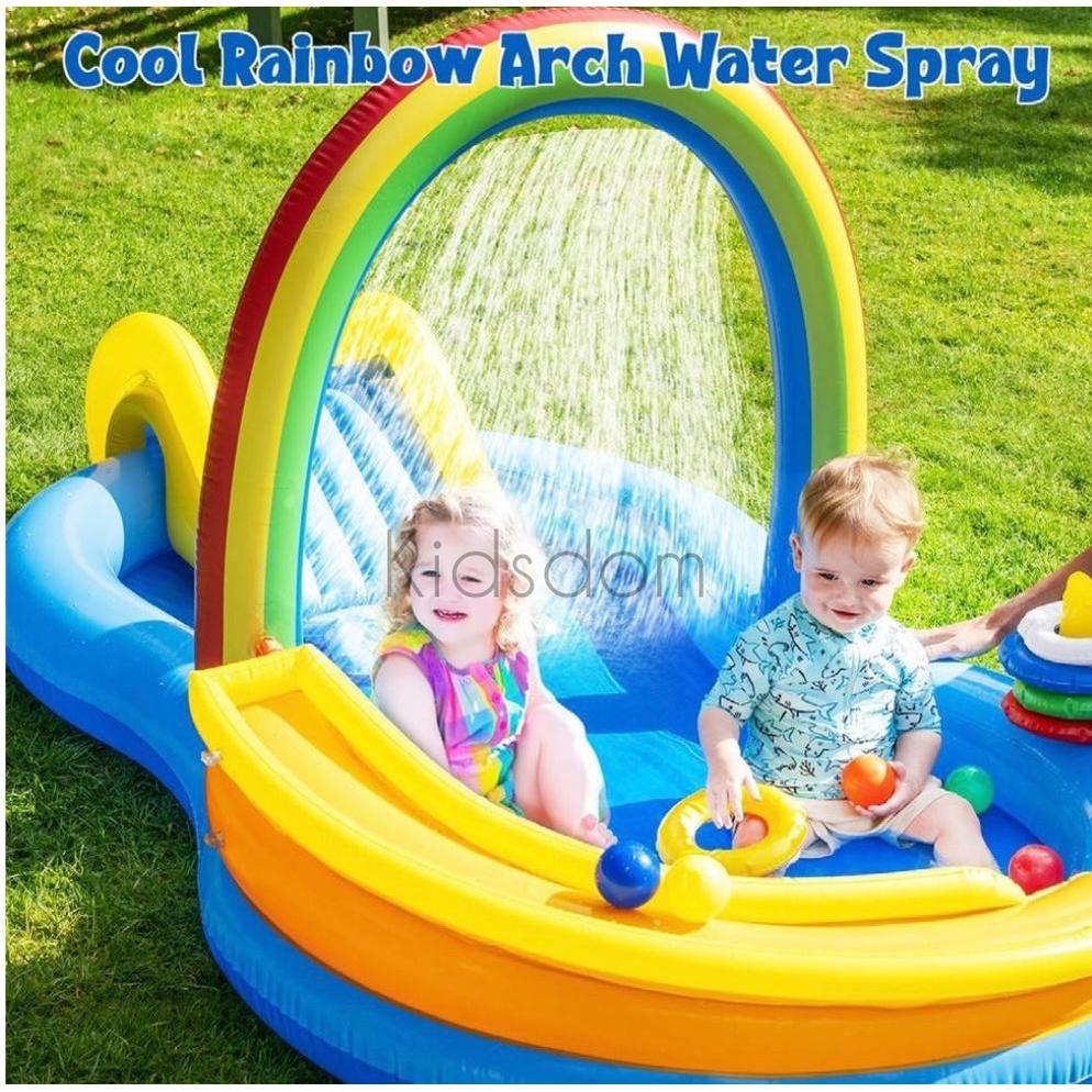 Rainbow Spray Inflatable Play Pool