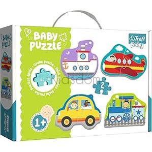 Trefl Baby Puzzle – Vehicles (Boat, Airplane, Car & Train)