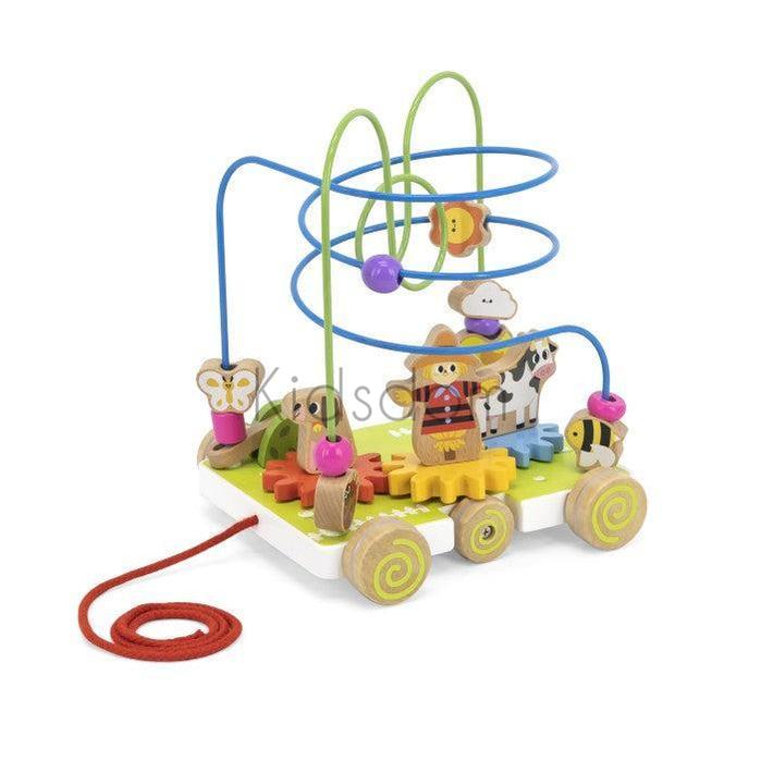 Viga Pull Along Toy with Bead Maze and Turning Gears