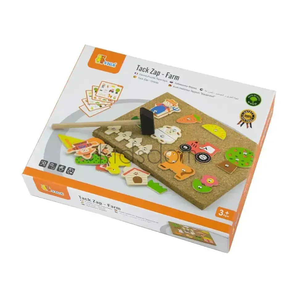 Viga Tack Zap Farm – Interactive Hammer & Nail Puzzle Set