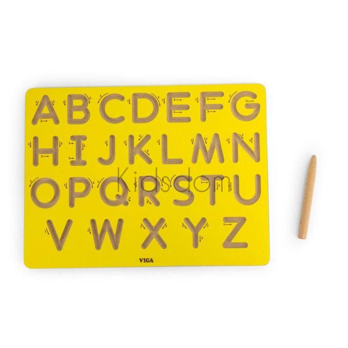 Viga Wooden Uppercase Alphabet Tracing Board – A–Z Letter Practice
