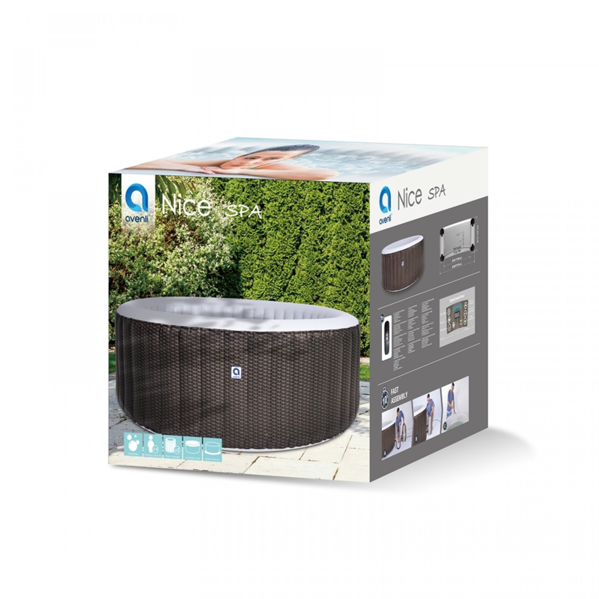 Avenli Nice Spa – Inflatable Rattan-Design Hot Tub 175*70 cm