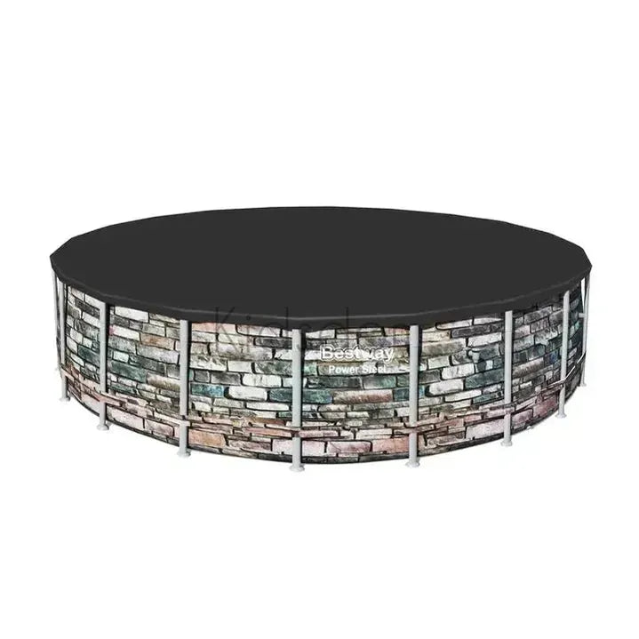 Bestway Power Steel™ Above Ground Pool – 6.10m x 1.32m – Stone Wall Finish