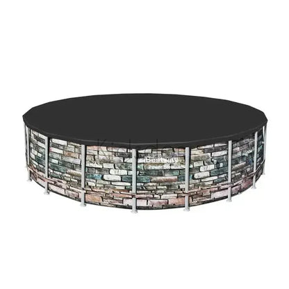 Bestway Power Steel™ Above Ground Pool – 6.10m x 1.32m – Stone Wall Finish
