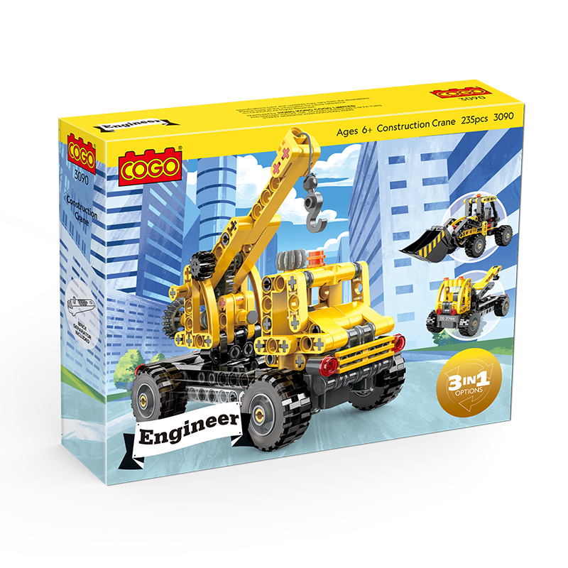 COGO 3-in-1 Construction Crane Building Set – 235 Pieces