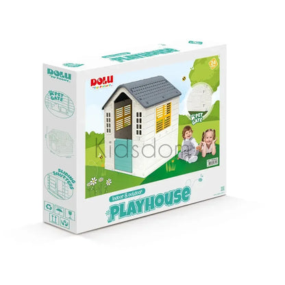 Dolu Indoor & Outdoor Playhouse – Tall Design with Pet Gate and Shutters