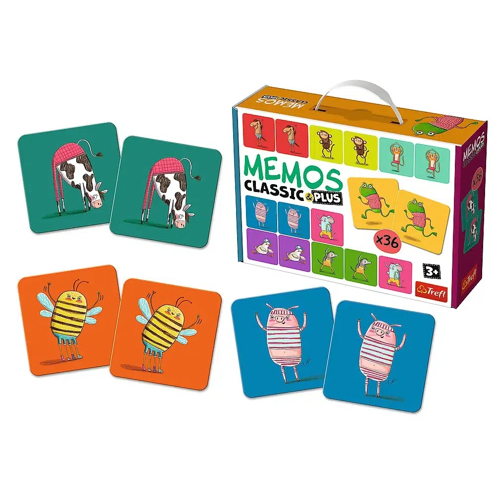 Memos Classic & Plus – 36-Card Animal Memory Game