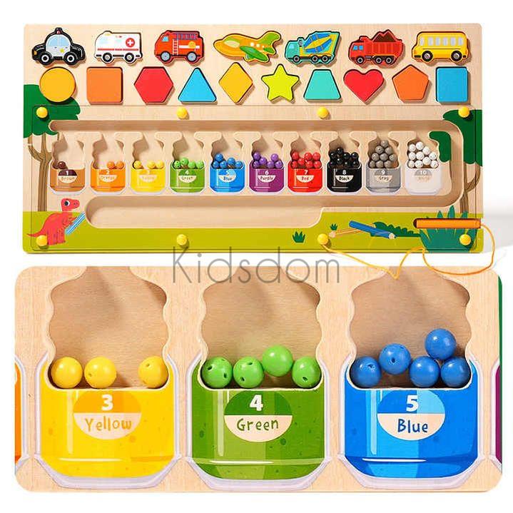 Montessori Magnetic Color Sorting & Shape Matching Board – Wooden Educational Toy