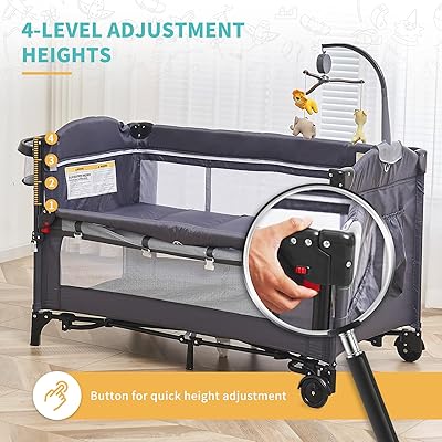 Portable Baby Playard & Bassinet – 3-in-1 Crib