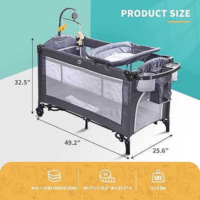 Portable Baby Playard & Bassinet – 3-in-1 Crib