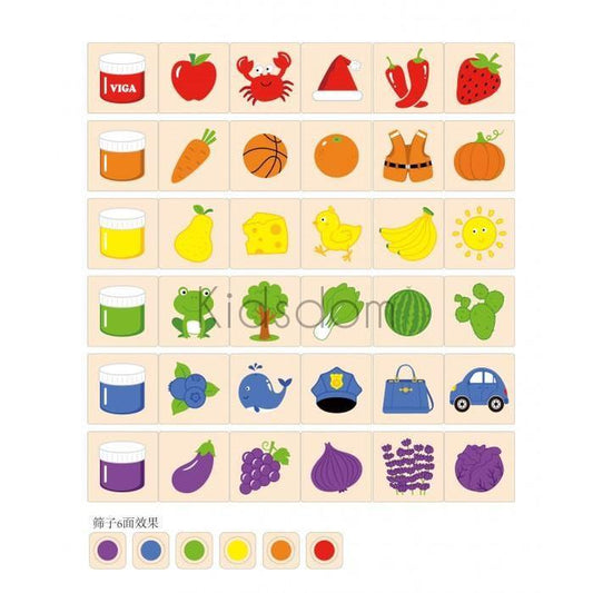 Viga Wooden Learning Colors Puzzle Set – Color Matching & Sorting Game
